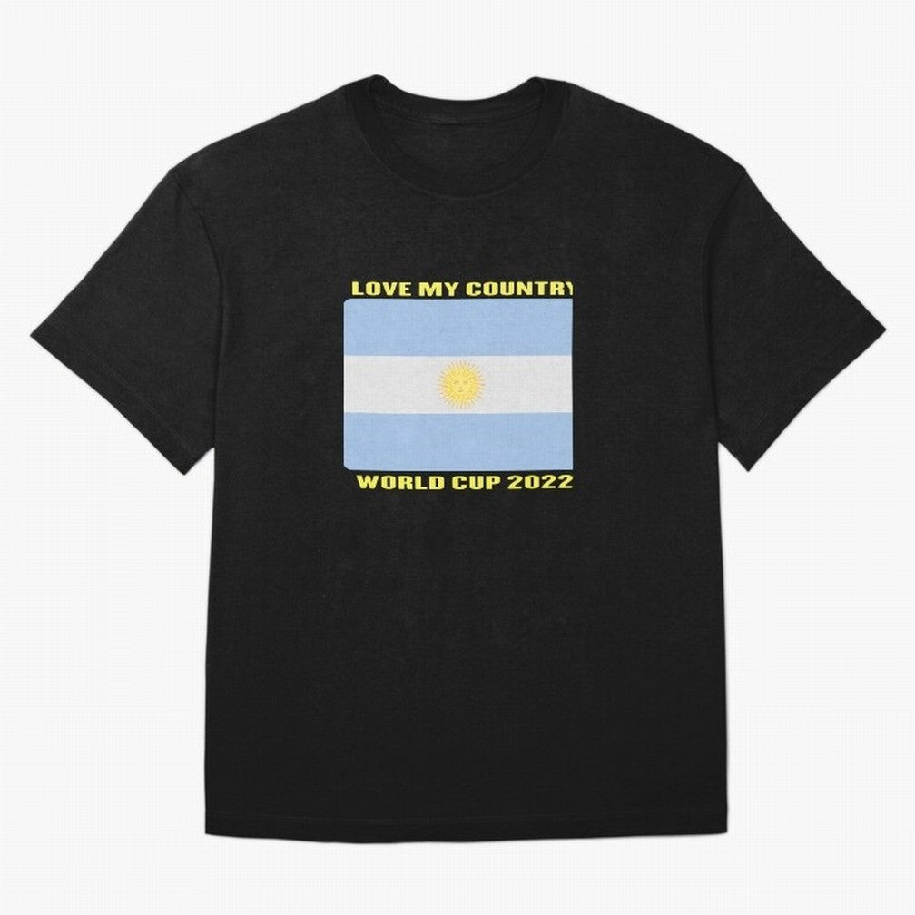 I Love My Country Argentina World Cup 2022 Oversized T-Shirt Share FIFA World Cup 2026 Group Stage Driven by Mbappe, Netherlands Energy, Soccer Culture, Superstar Moments, National Team Dreams and Competitive Fire; Made for Die Hard Supporters,