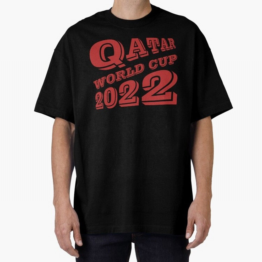 Qatar World Cup 2022 Oversized T-Shirt Represent the FIFA World Cup 2026 Group Stage Journey through Mbappe Highlights, Spain Pride, Retro Football Energy, Iconic Rivalries, Trophy Chase Drama and Stadium Atmosphere; Ideal for Football Dads,