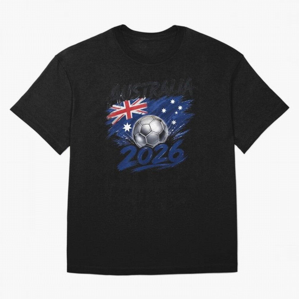 Australia Soccer 2026: Grunge Flag & Football Pride Oversized T-Shirt Show Championship Spirit for Match Day Hype around FIFA World Cup 2026, Neymar, England and Germany, Global Supporter Spirit, Legendary Goals, National Colors and Tournament