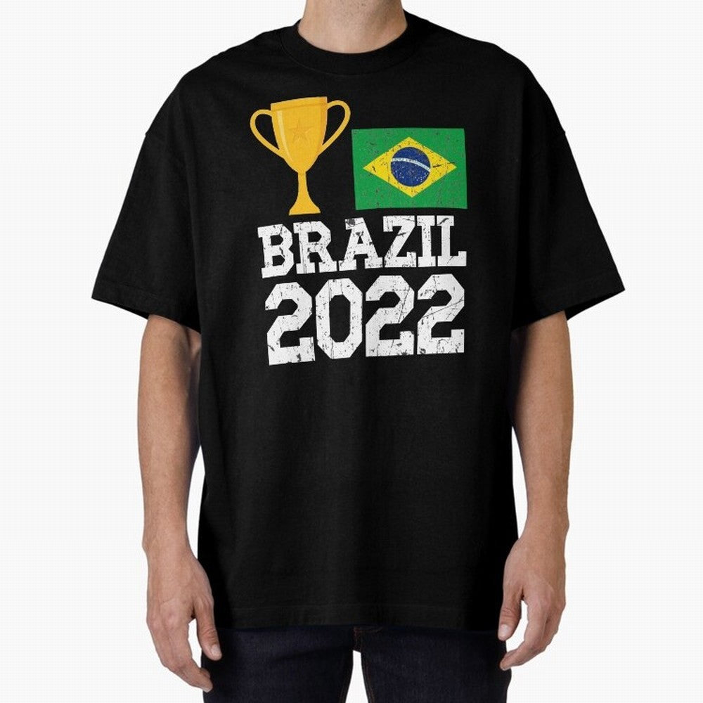 Brazil Soccer Team Fan Football Brazilian Flag 2022 T-Shirt - Brazil T shirt Soccer - Brazil Flag Vintage - Brazilian Oversized T-Shirt Honor Champions and Dreams in Match Day Hype around FIFA World Cup 2026, Messi, England and Germany, Vintage