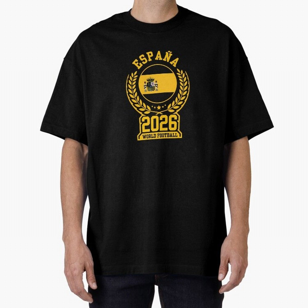 Spain World Football 2026 T-Shirt_87604013 Oversized T-Shirt Represent Global Football Passion for FIFA World Cup 2026 Group Stage, Centered on Haaland, Portugal, Tournament Hype, Historic Matchups, Family Viewing Parties and Global Sports Pride;