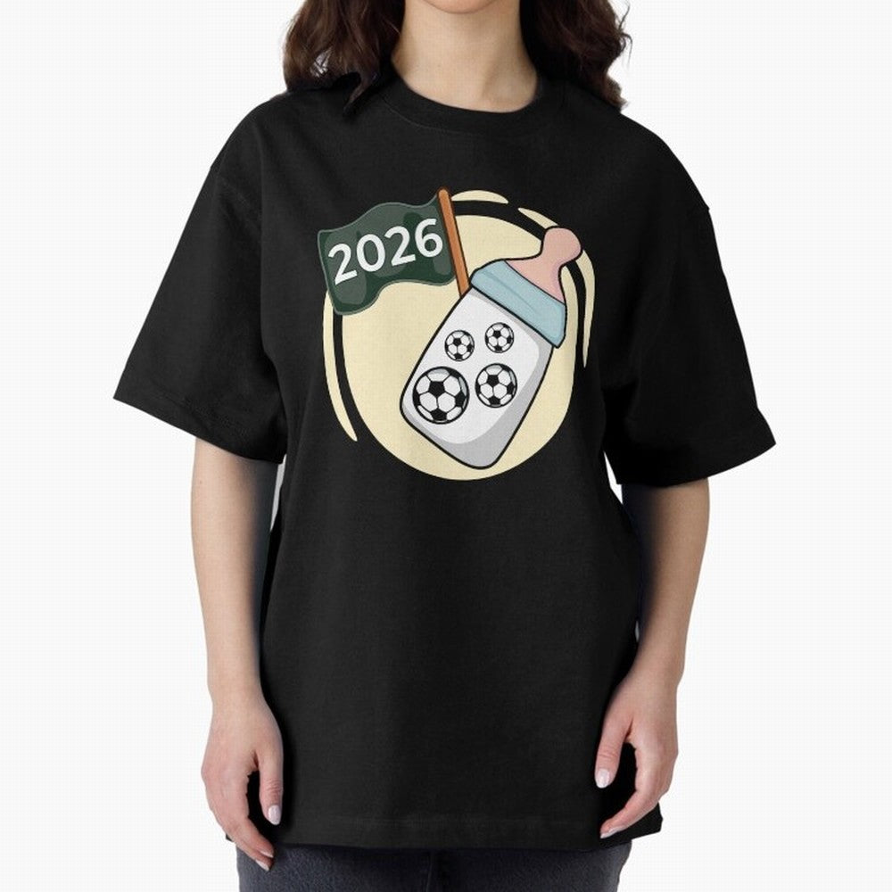 Baby 2026 FOOTBALL Oversized T-Shirt Create Match Day Hype around FIFA World Cup 2026, Messi and Cristiano Ronaldo, France and Portugal, Tournament Hype, Historic Matchups, Family Viewing Parties and Global Sports Pride; Ideal for Fans Who Follow