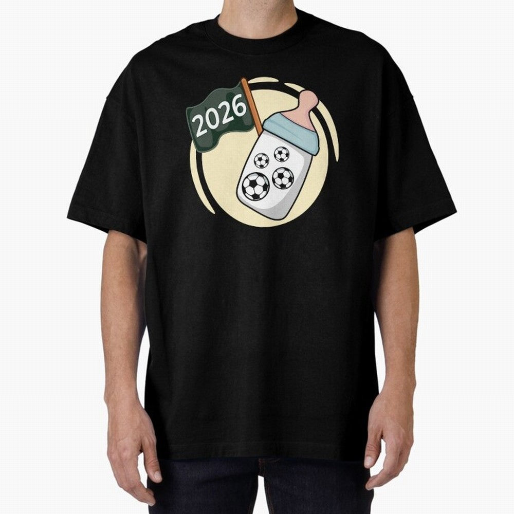 Baby 2026 FOOTBALL Oversized T-Shirt Create Match Day Hype around FIFA World Cup 2026, Messi and Cristiano Ronaldo, France and Portugal, Tournament Hype, Historic Matchups, Family Viewing Parties and Global Sports Pride; Ideal for Fans Who Follow