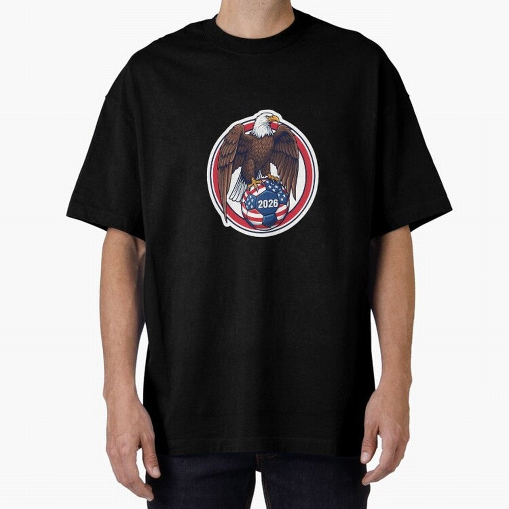 Usa Eagle Soccer 2026 American Pride Football Oversized T-Shirt Bring Stadium Energy to the FIFA World Cup 2026 Group Stage Journey through Mbappe Highlights, Argentina and Brazil Pride, Vintage Soccer Flavor, Modern Football Stars, National Flags