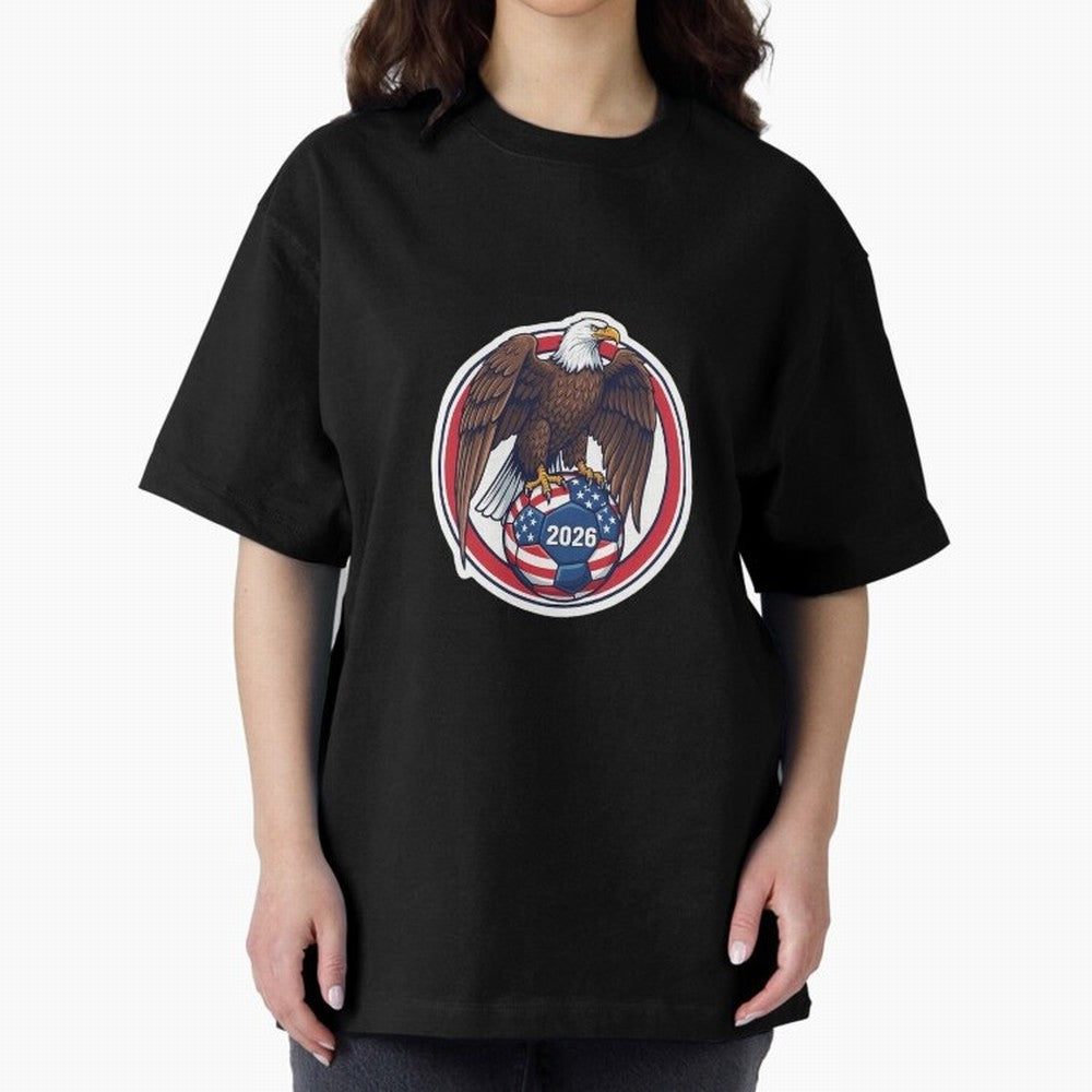 Usa Eagle Soccer 2026 American Pride Football Oversized T-Shirt Bring Stadium Energy to the FIFA World Cup 2026 Group Stage Journey through Mbappe Highlights, Argentina and Brazil Pride, Vintage Soccer Flavor, Modern Football Stars, National Flags