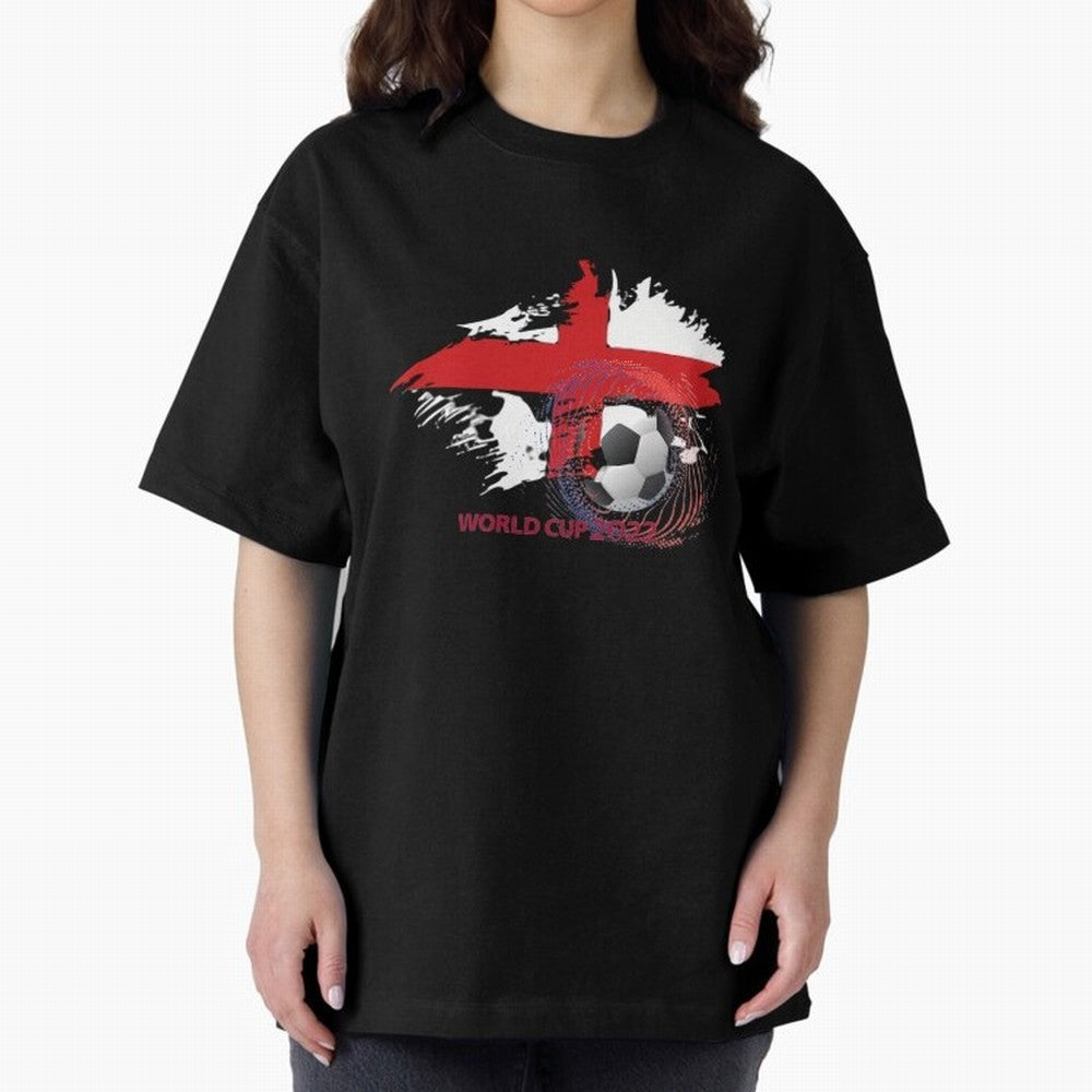 England World Cup 2022 Oversized T-Shirt Show Fan Pride Across Global Football Passion for FIFA World Cup 2026, with CR7, Argentina, Football History, Final Match Energy, Crowd Noise and Once in a Lifetime Moments; Ideal for Fans Who Follow Messi,