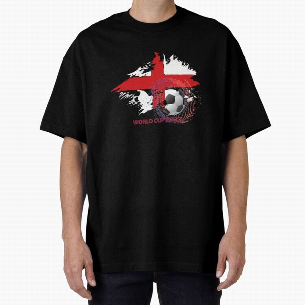 England World Cup 2022 Oversized T-Shirt Show Fan Pride Across Global Football Passion for FIFA World Cup 2026, with CR7, Argentina, Football History, Final Match Energy, Crowd Noise and Once in a Lifetime Moments; Ideal for Fans Who Follow Messi,