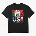 world cup 2026 hosts - canada mexico usa soccer fan Oversized T-Shirt Show Passion for the Stars of the FIFA World Cup 2026 Journey through Messi, CR7 and Mbappe Highlights, England Pride, Soccer Culture, Superstar Moments, National Team Dreams and