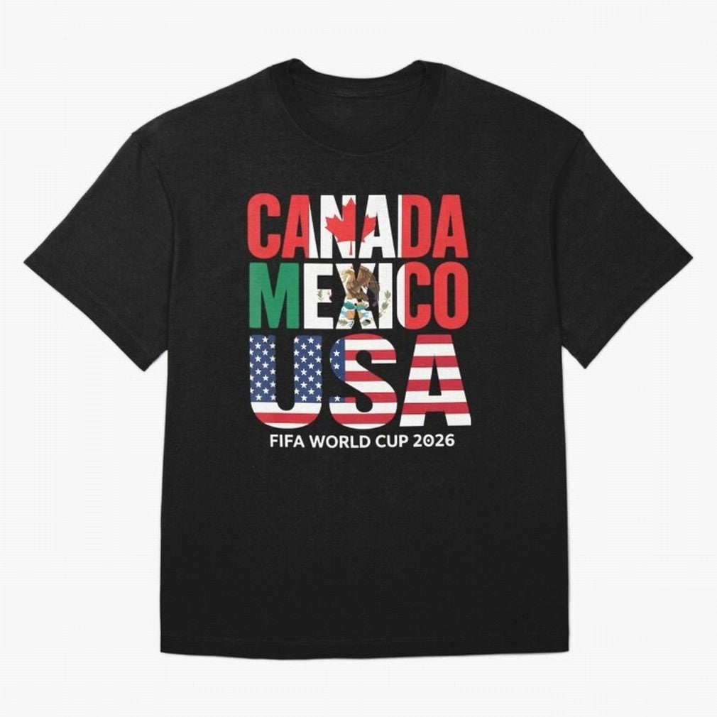 world cup 2026 hosts - canada mexico usa soccer fan Oversized T-Shirt Show Passion for the Stars of the FIFA World Cup 2026 Journey through Messi, CR7 and Mbappe Highlights, England Pride, Soccer Culture, Superstar Moments, National Team Dreams and