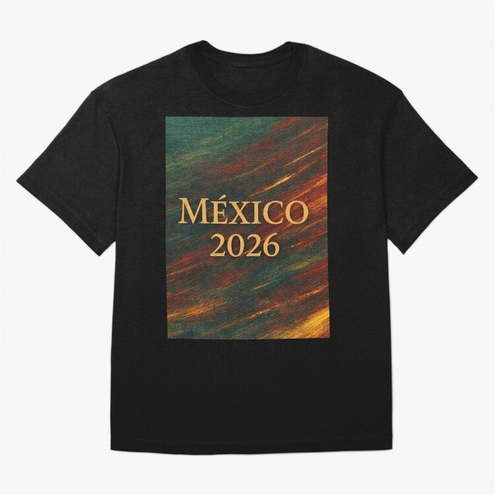 Mexico 2026 Arc of Color - Elegant and Luxury Design for Soccer Fans Oversized T-Shirt Join Global Football Passion for FIFA World Cup 2026 USA Canada Mexico, Centered on CR7 and Messi, Portugal, Sports Nostalgia, International Competition, Famous