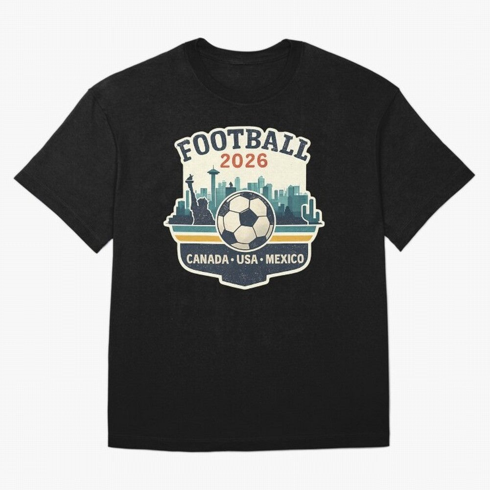Football 2026 One World One Goal Oversized T-Shirt Celebrate Classic Football Spirit in FIFA World Cup 2026 Driven by Mbappe, Brazil, Portugal and Argentina Energy, Football Passion, Legendary Performances, Festival Vibes and Supporter Community;