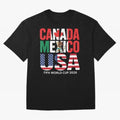 Canada Mexico USA 2026 World Cup Host Nations Oversized T-Shirt Show Passion for the Stars of FIFA World Cup 2026 for Fans of Neymar and Brazil, Bringing Championship Spirit, Famous Goals, Roaring Crowds and International Football Unity; Great for