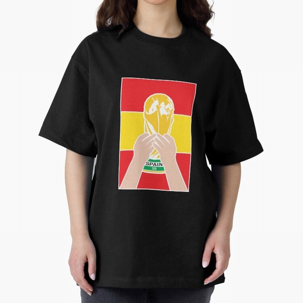 Champion Spain 2010 Oversized T-Shirt Relive FIFA World Cup 2026 Group Stage Spirit, Inspired by England and Germany, Mbappe, Stadium Chants, National Pride, Trophy Dreams and Unforgettable Football Memories; Created for Match Day Parties, Soccer