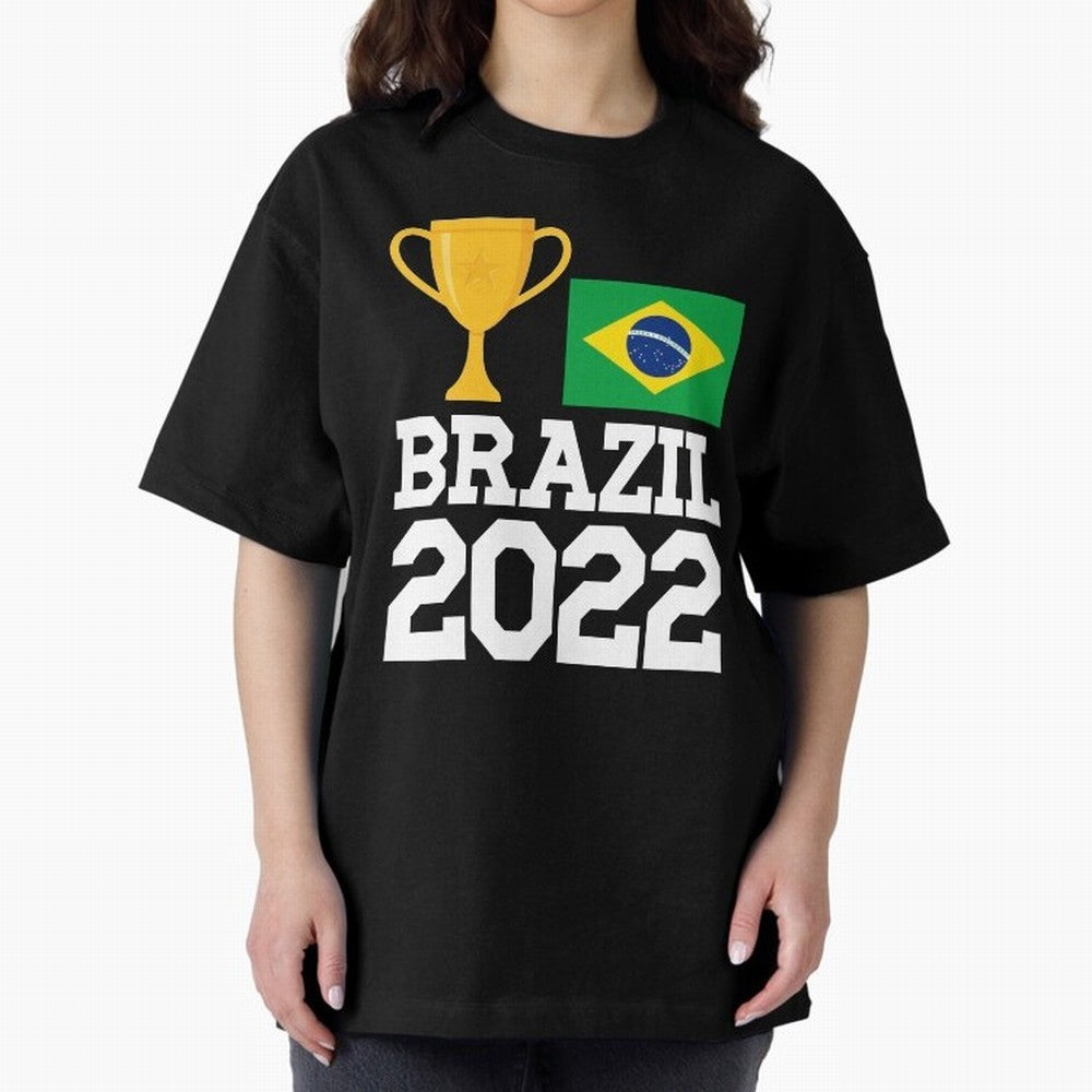 Brazil Soccer Team Fan Football Brazilian Flag 2022 T-Shirt - Brazil T shirt Soccer - Brazil Flag Vintage - Brazilian Oversized T-Shirt Show Championship Spirit for FIFA World Cup 2026 Group Stage Built around CR7 and Messi, Argentina Energy,