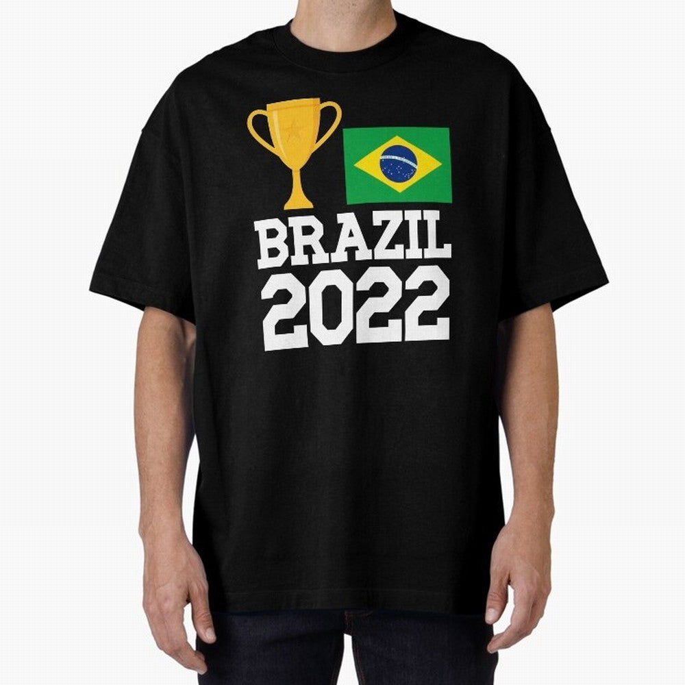 Brazil Soccer Team Fan Football Brazilian Flag 2022 T-Shirt - Brazil T shirt Soccer - Brazil Flag Vintage - Brazilian Oversized T-Shirt Show Championship Spirit for FIFA World Cup 2026 Group Stage Built around CR7 and Messi, Argentina Energy,