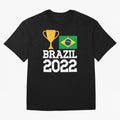 Brazil Soccer Team Fan Football Brazilian Flag 2022 T-Shirt - Brazil T shirt Soccer - Brazil Flag Vintage - Brazilian Oversized T-Shirt Show Championship Spirit for FIFA World Cup 2026 Group Stage Built around CR7 and Messi, Argentina Energy,