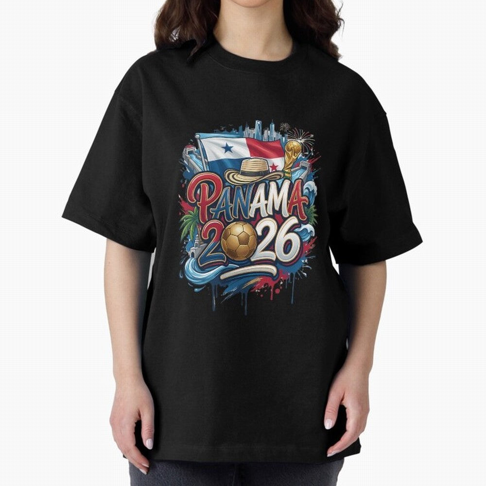 Panama World Cup 2026 Football Legacy Oversized T-Shirt Celebrate Unforgettable Nights in FIFA World Cup 2026 Group Stage for Fans of Messi, CR7 and Mbappe and Argentina and Brazil, Bringing Worldwide Fan Energy, Dramatic Goals, Stadium Lights and