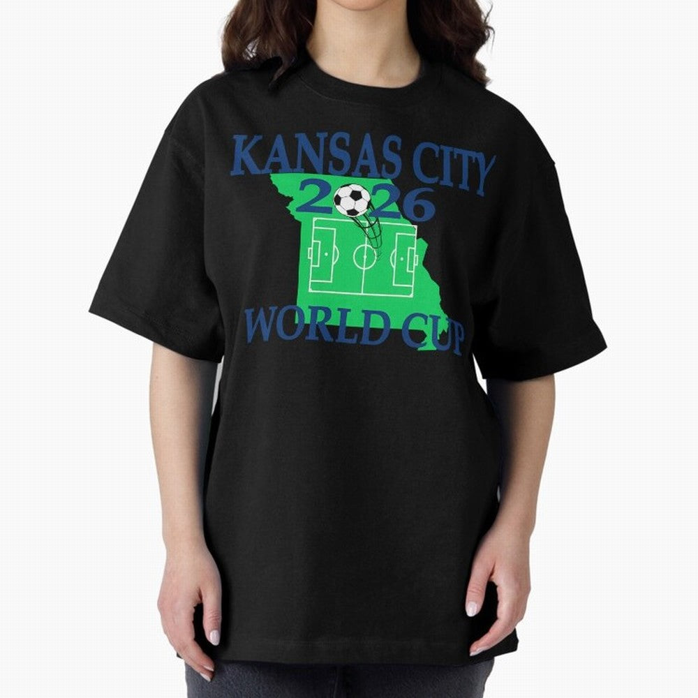 Kansas City 2026 world cup Oversized T-Shirt Bring Champion Energy into FIFA World Cup 2026 for Fans of Cristiano Ronaldo and Portugal, Bringing Retro Football Energy, Iconic Rivalries, Trophy Chase Drama and Stadium Atmosphere; Ideal for Fans Who