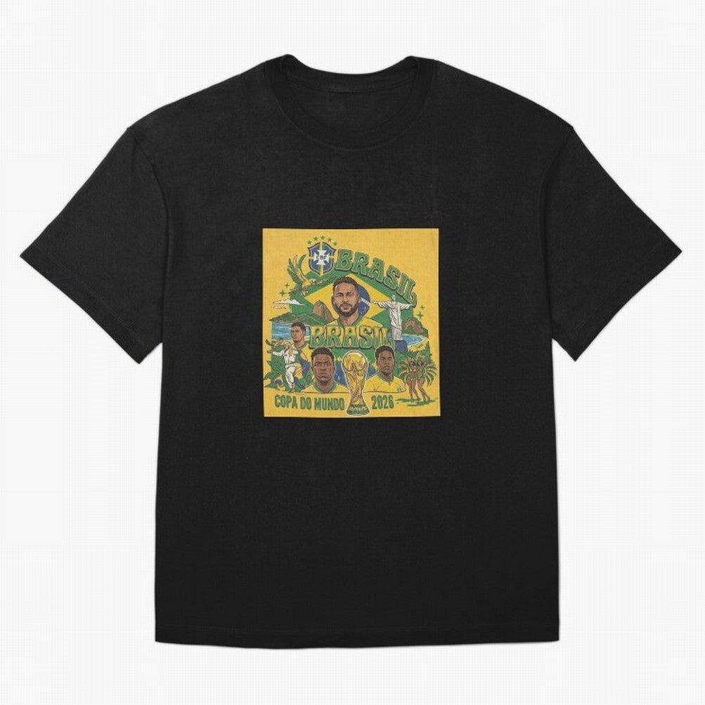 Brazil Football 2026 ¨C Retro World Cup Fan Art Oversized T-Shirt Bring the FIFA World Cup 2026 USA Canada Mexico Journey through CR7 and Messi Highlights, Netherlands Pride, Game Day Rituals, Football Legends, Country Pride and the Road to the
