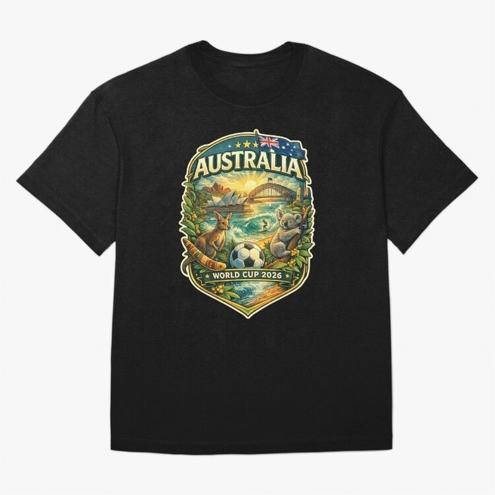 Australia FIFA World Cup 2026 Sydney Opera House Outback Kangaroo Coast Oversized T-Shirt Celebrate the FIFA World Cup 2026 Group Stage Journey through CR7 Highlights, England and Germany Pride, Champion Mindset, Group Stage Buzz, Knockout Tension