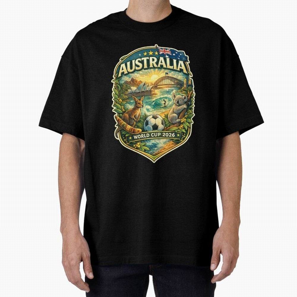 Australia FIFA World Cup 2026 Sydney Opera House Outback Kangaroo Coast Oversized T-Shirt Celebrate the FIFA World Cup 2026 Group Stage Journey through CR7 Highlights, England and Germany Pride, Champion Mindset, Group Stage Buzz, Knockout Tension