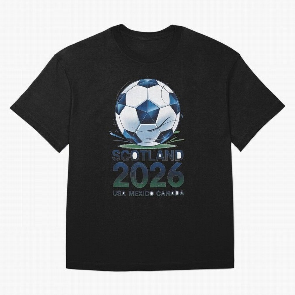 Scotland Soccer Football Design 2026 Oversized T-Shirt Celebrate the Magic of FIFA World Cup 2026 USA Canada Mexico for Fans of Messi, Neymar and Mbappe and Argentina, France and Brazil, Bringing Vintage Soccer Flavor, Modern Football Stars,