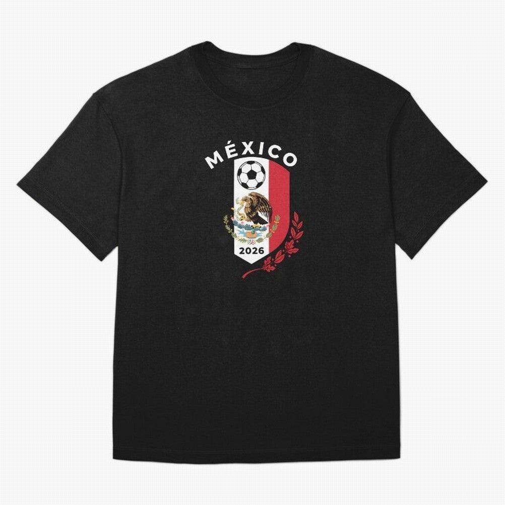 Mexico Emblem World Cup Soccer 2026 Football Crew T-Shirt_83050167 Oversized T-Shirt Create FIFA World Cup 2026 Group Stage Spirit, Inspired by Portugal, Spain and Germany, Mbappe and Neymar, Sports Nostalgia, International Competition, Famous