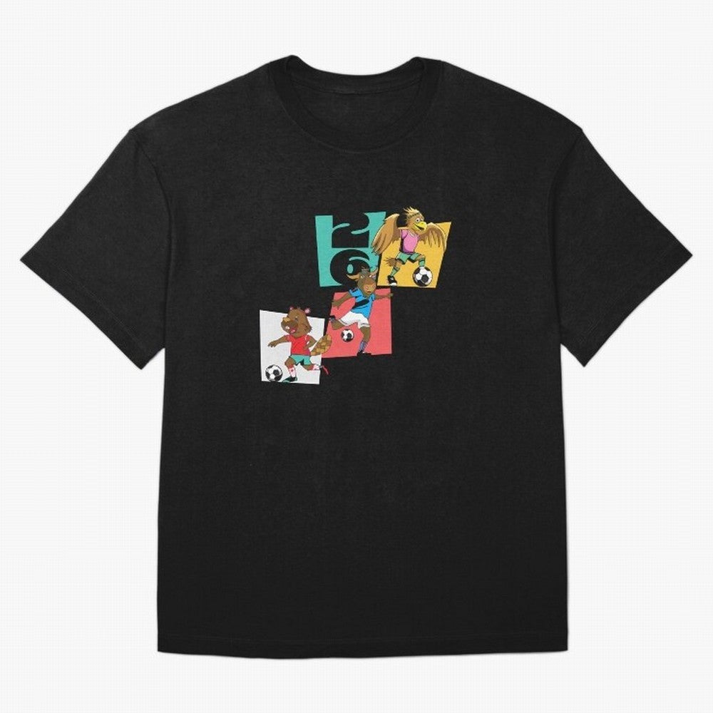 North America Mascots 2 T-Shirt_83568192 Oversized T-Shirt Follow the Final Road of Global Football Passion for FIFA World Cup 2026 Group Stage, Centered on Messi, Neymar and Mbappe, England and Germany, Sports Nostalgia, International Competition,