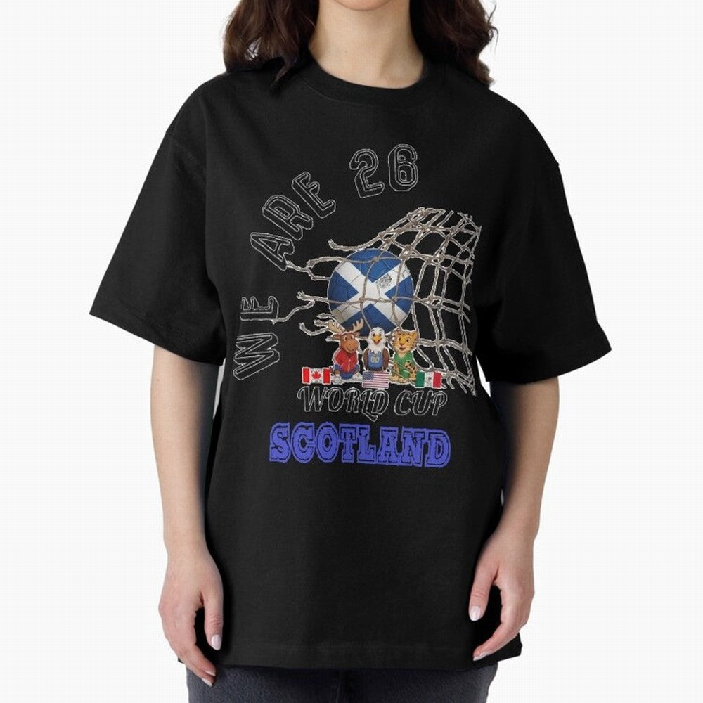 World cup 26 - Scotland Oversized T-Shirt Make Every Match About FIFA World Cup 2026 Spirit, Featuring Germany, Neymar, Haaland and Cristiano Ronaldo, Goal Celebration Energy, Supporter Heritage, Football Icons and Worldwide Tournament Joy; Built