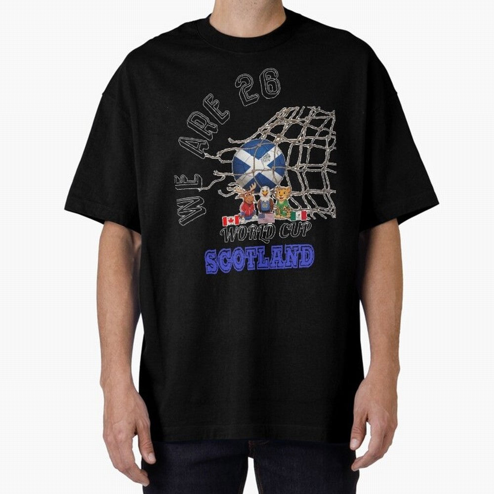 World cup 26 - Scotland Oversized T-Shirt Make Every Match About FIFA World Cup 2026 Spirit, Featuring Germany, Neymar, Haaland and Cristiano Ronaldo, Goal Celebration Energy, Supporter Heritage, Football Icons and Worldwide Tournament Joy; Built