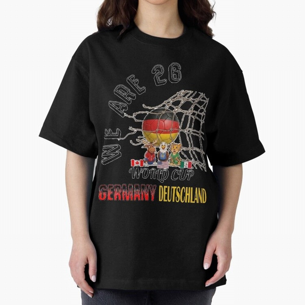 World cup 26 - Germany Oversized T-Shirt Back Your Heroes with Match Day Hype around FIFA World Cup 2026 Group Stage, Haaland and Mbappe, Brazil, Portugal and Argentina, Football History, Final Match Energy, Crowd Noise and Once in a Lifetime