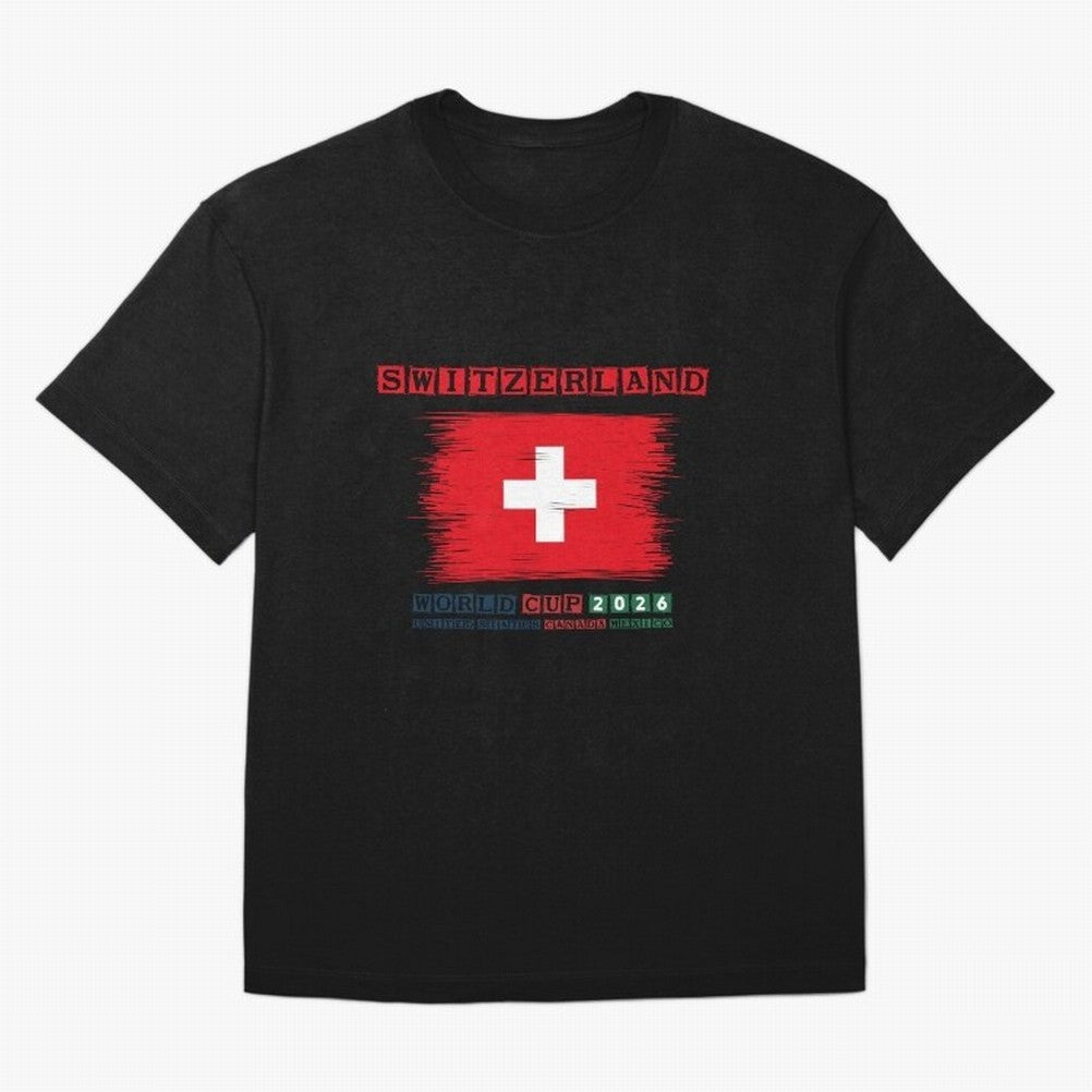 SWETZERLAND WORLD CUP 2026 Oversized T-Shirt Follow FIFA World Cup 2026 Centered on CR7 and Messi, France and Portugal Energy, Goal Celebration Energy, Supporter Heritage, Football Icons and Worldwide Tournament Joy; Made for Die Hard Supporters,