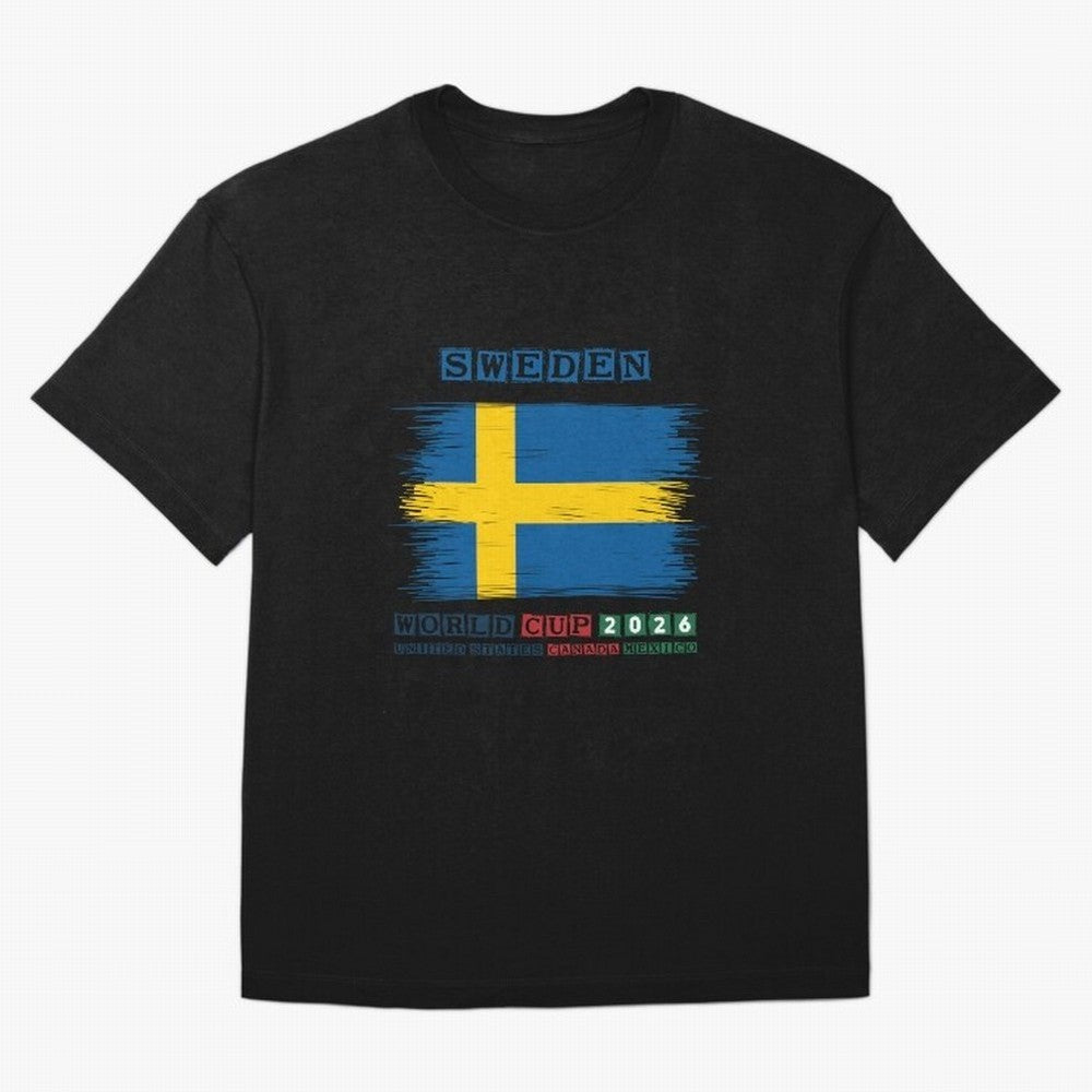 SWEDEN WORLD CUP 2026 Oversized T-Shirt Remember FIFA World Cup 2026 USA Canada Mexico for Fans of Haaland and Mbappe and Argentina, France and Brazil, Bringing Global Supporter Spirit, Legendary Goals, National Colors and Tournament Celebration;