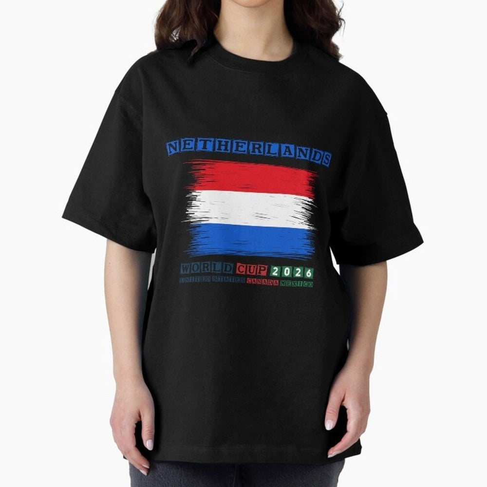 NETHERLANDS WORLD CUP 2026 Oversized T-Shirt Fuel Your Fan Pride for FIFA World Cup 2026 Group Stage Built around Messi, Netherlands Energy, Football Passion, Legendary Performances, Festival Vibes and Supporter Community; Perfect for Fans,