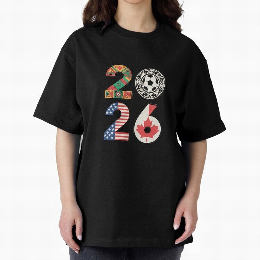 2026 Football Countries Design ¨C USA, Canada & Mexico Inspired Art Oversized T-Shirt Make Game Day About FIFA World Cup 2026 for Fans of Messi and England, Bringing Fan Favorite Moments, National Team Passion, Big Match Drama and Soccer History;
