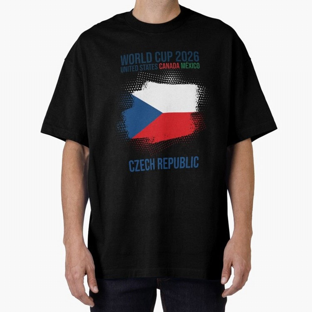 Czech Republic WORLD CUP 2026 Oversized T-Shirt Get Ready for Global Football Passion for FIFA World Cup 2026, Highlighting Mbappe, France, Sports Nostalgia, International Competition, Famous Players and Unforgettable Victories; Built for
