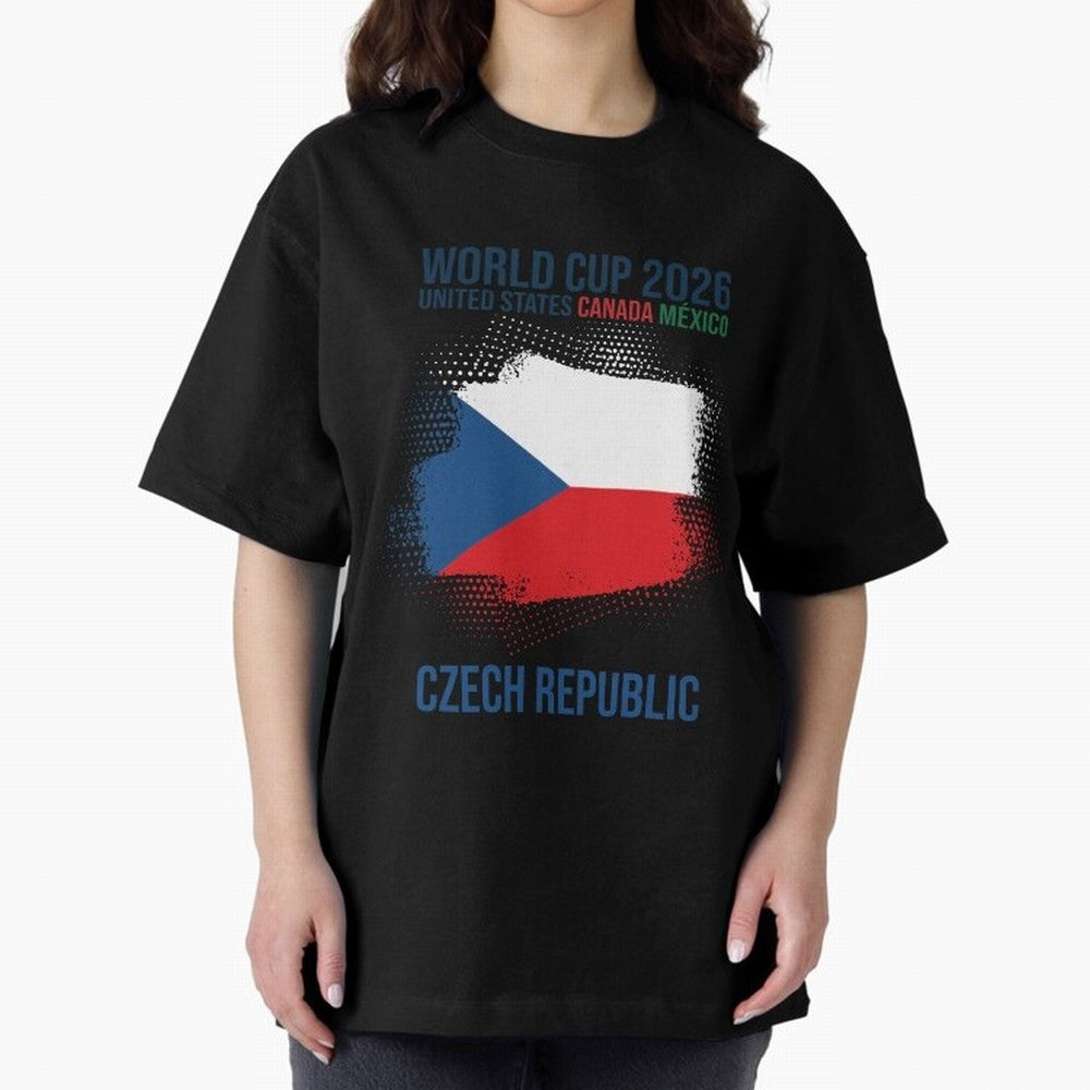 Czech Republic WORLD CUP 2026 Oversized T-Shirt Get Ready for Global Football Passion for FIFA World Cup 2026, Highlighting Mbappe, France, Sports Nostalgia, International Competition, Famous Players and Unforgettable Victories; Built for