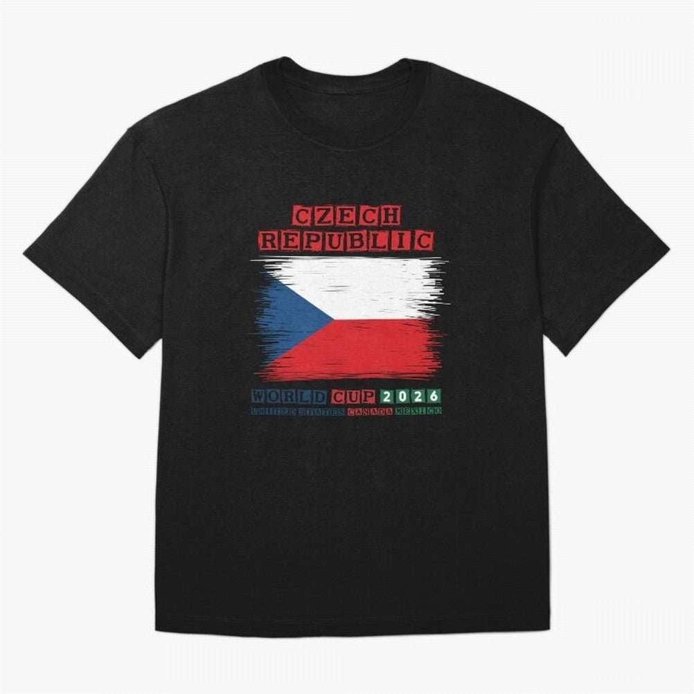 Czech Republic WORLD CUP 2026 Oversized T-Shirt Support Your Favorite Stars during the FIFA World Cup 2026 USA Canada Mexico Journey through Messi, Neymar and Mbappe Highlights, Argentina, France and Brazil Pride, Vintage Soccer Flavor, Modern