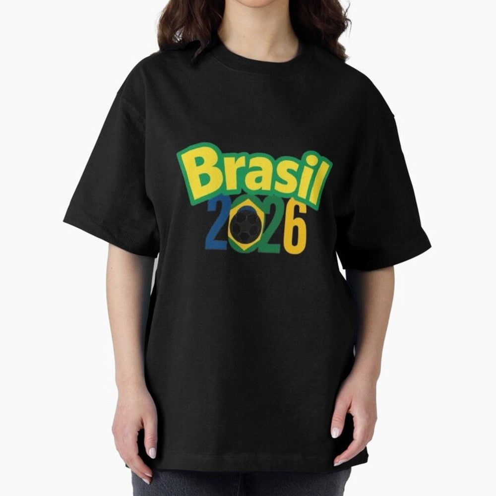 Brasil 2026 Football Mission - Road to Next World Cup T-Shirt Oversized T-Shirt Honor the Beautiful Game during the FIFA World Cup 2026 Journey through Messi, CR7 and Mbappe Highlights, Brazil, Portugal and Argentina Pride, Vintage Soccer Flavor,