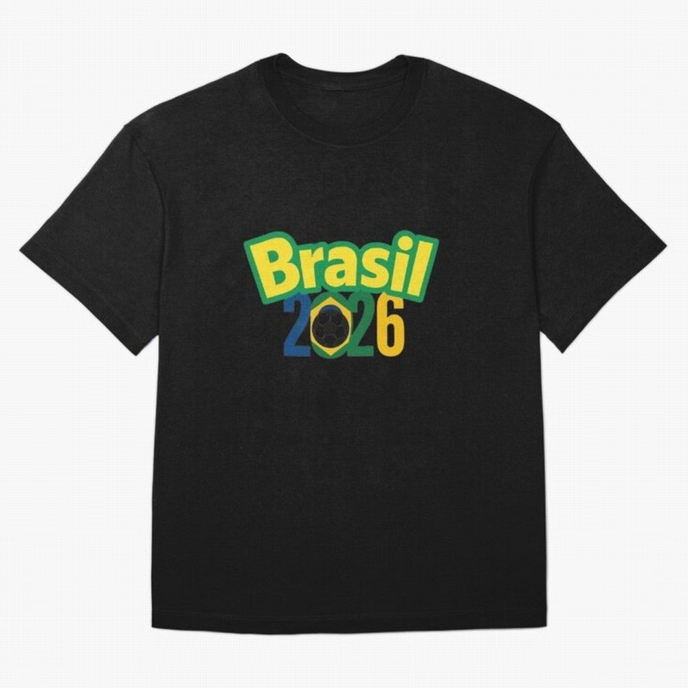 Brasil 2026 Football Mission - Road to Next World Cup T-Shirt Oversized T-Shirt Honor the Beautiful Game during the FIFA World Cup 2026 Journey through Messi, CR7 and Mbappe Highlights, Brazil, Portugal and Argentina Pride, Vintage Soccer Flavor,
