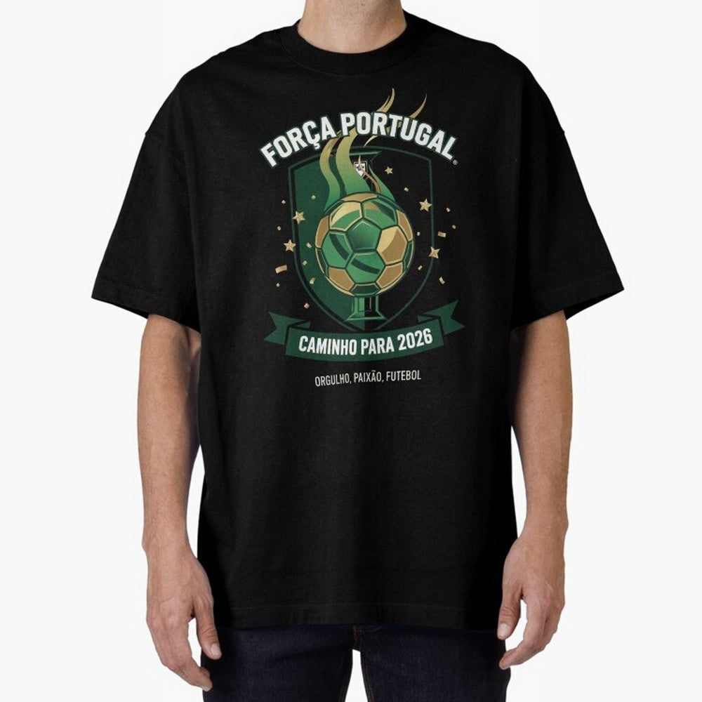 Portugal World Cup 2026 Fan Art Oversized T-Shirt Support Global Football Passion for FIFA World Cup 2026, Featuring Cristiano Ronaldo, Spain and Netherlands, Soccer Culture, Superstar Moments, National Team Dreams and Competitive Fire; Perfect for