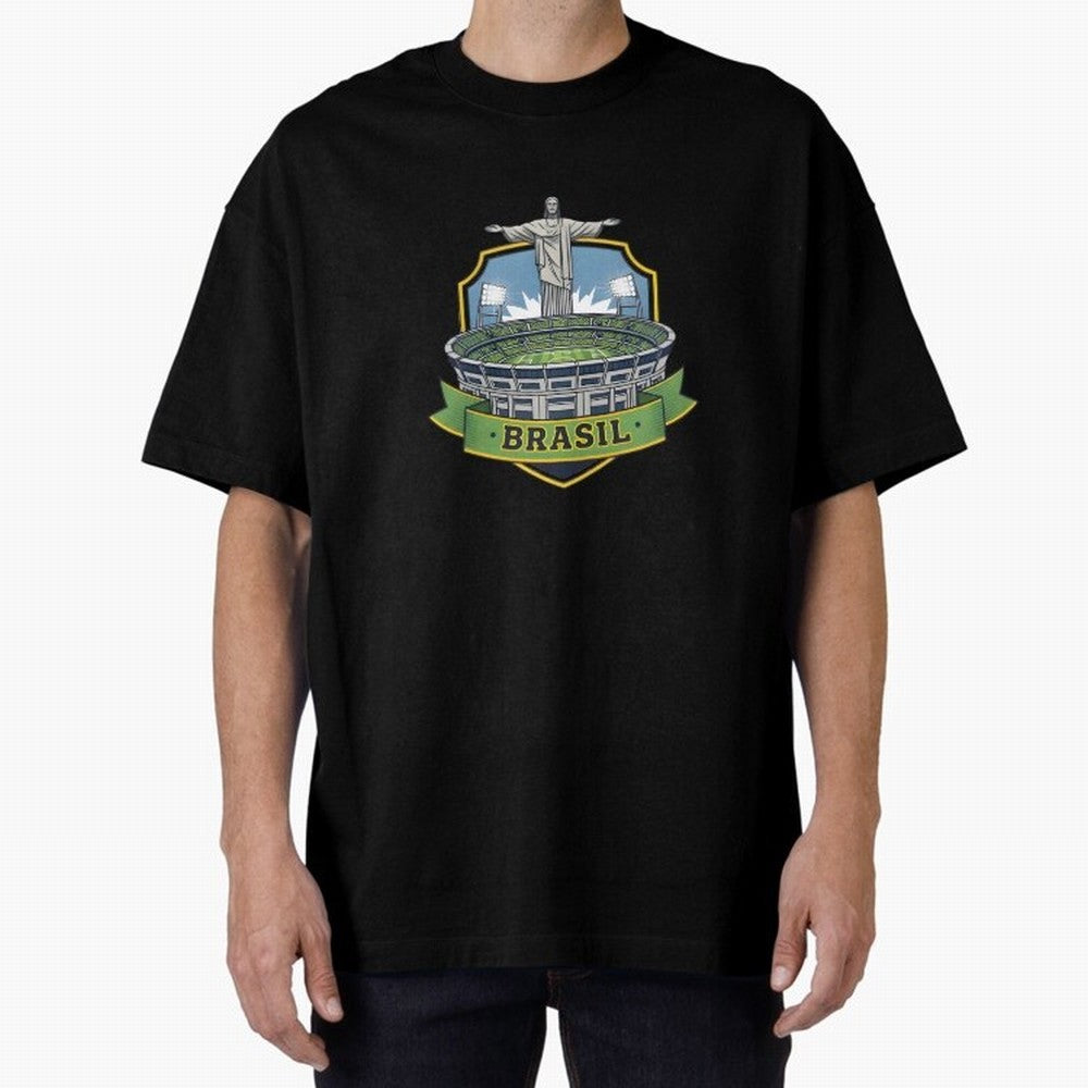 Brazil - World Cup 2026 Oversized T-Shirt Support Iconic Players in FIFA World Cup 2026 USA Canada Mexico Centered on Neymar, Portugal, Spain and Germany Energy, Goal Celebration Energy, Supporter Heritage, Football Icons and Worldwide Tournament