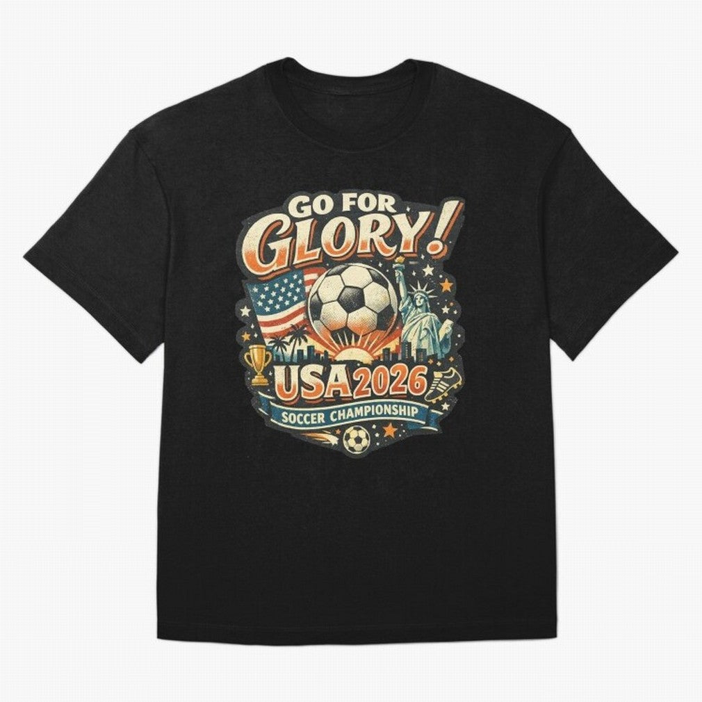 Soccer USA Oversized T-Shirt Keep the Match Day Mood of FIFA World Cup 2026 Group Stage for Fans of Cristiano Ronaldo, Haaland and CR7 and France and Portugal, Bringing Tournament Hype, Historic Matchups, Family Viewing Parties and Global Sports