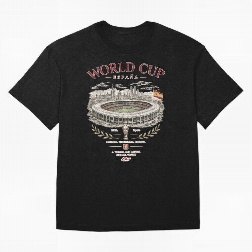 Spain World Cup Vintage Streetwear Oversized T-Shirt Celebrate Global Passion for FIFA World Cup 2026 Group Stage Spirit, Filled with Argentina, France and Brazil, Cristiano Ronaldo, Stadium Memories, Football Loyalty, International Chants and