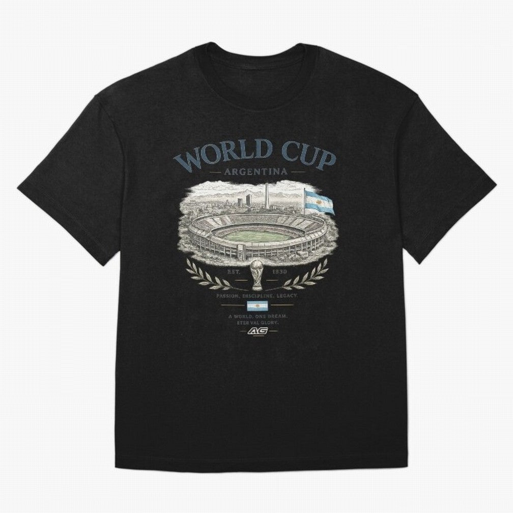 Argentina World Cup Vintage Streetwear Oversized T-Shirt Celebrate Football Dreams Across FIFA World Cup 2026 USA Canada Mexico for Fans of Messi, CR7 and Mbappe and Portugal, Bringing Fan Favorite Moments, National Team Passion, Big Match Drama