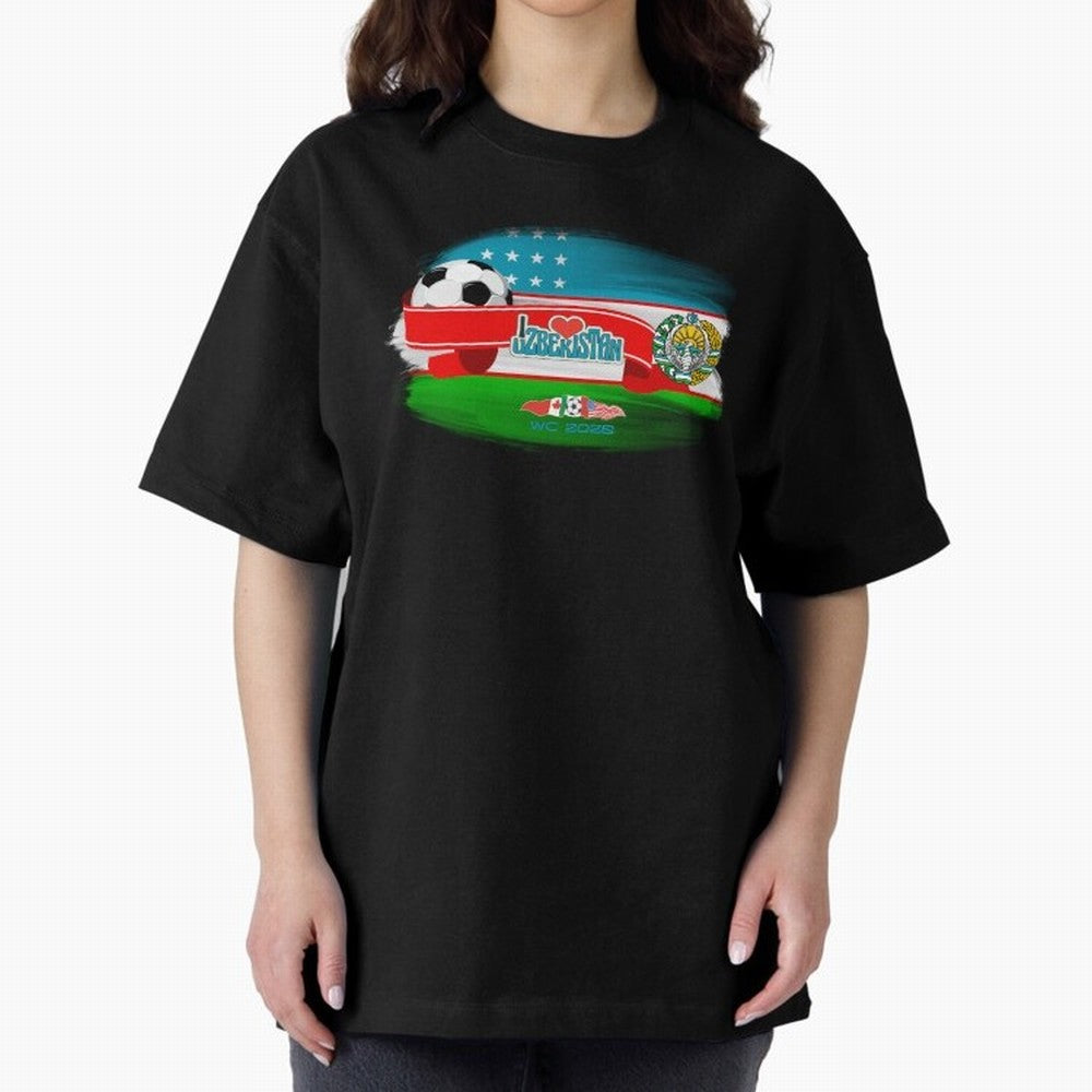 UzbekistanWC 2026 Oversized T-Shirt Celebrate Rivalries and Pride in the FIFA World Cup 2026 Journey through Mbappe Highlights, England Pride, Football Festival Excitement, Trophy Ambitions, Country Rivalries and Star Player Buzz; Created for Match
