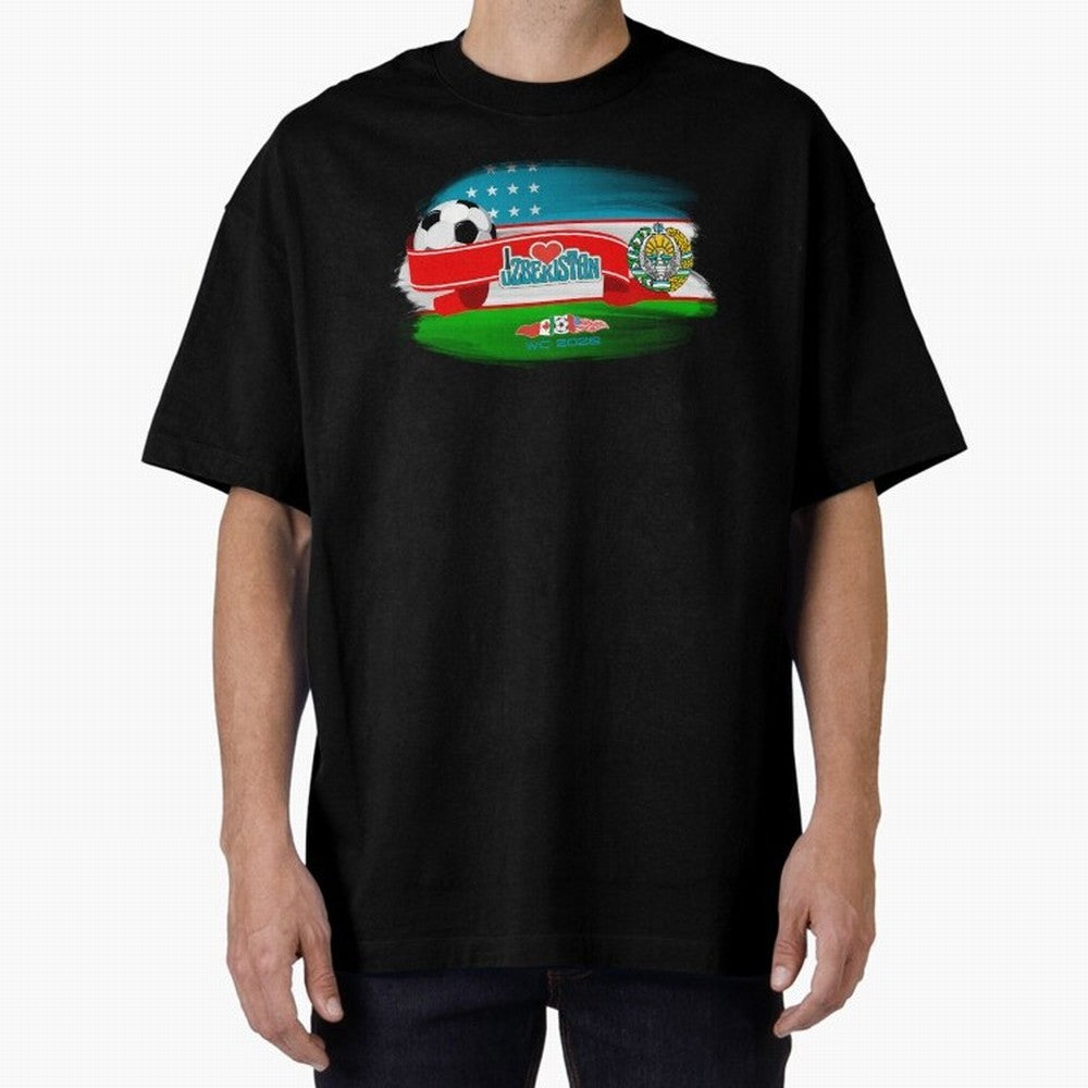 UzbekistanWC 2026 Oversized T-Shirt Celebrate Rivalries and Pride in the FIFA World Cup 2026 Journey through Mbappe Highlights, England Pride, Football Festival Excitement, Trophy Ambitions, Country Rivalries and Star Player Buzz; Created for Match