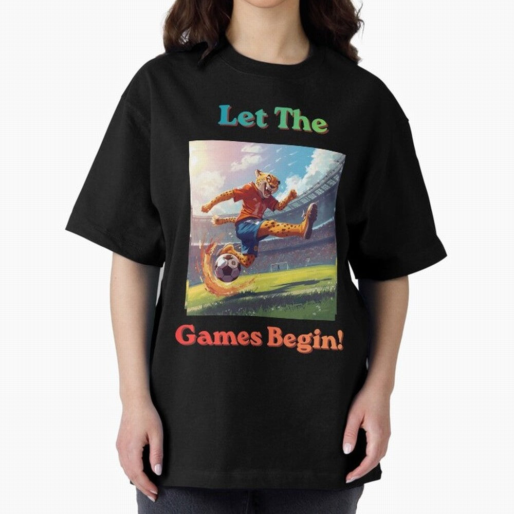 Let The Games Begin ¨C World Cup Soccer 2026 Oversized T-Shirt Carry National Pride through FIFA World Cup 2026 Group Stage Highlighting Haaland, Brazil Energy, Supporter Pride, Iconic Celebrations, Legendary Names and Global Match Day Energy;
