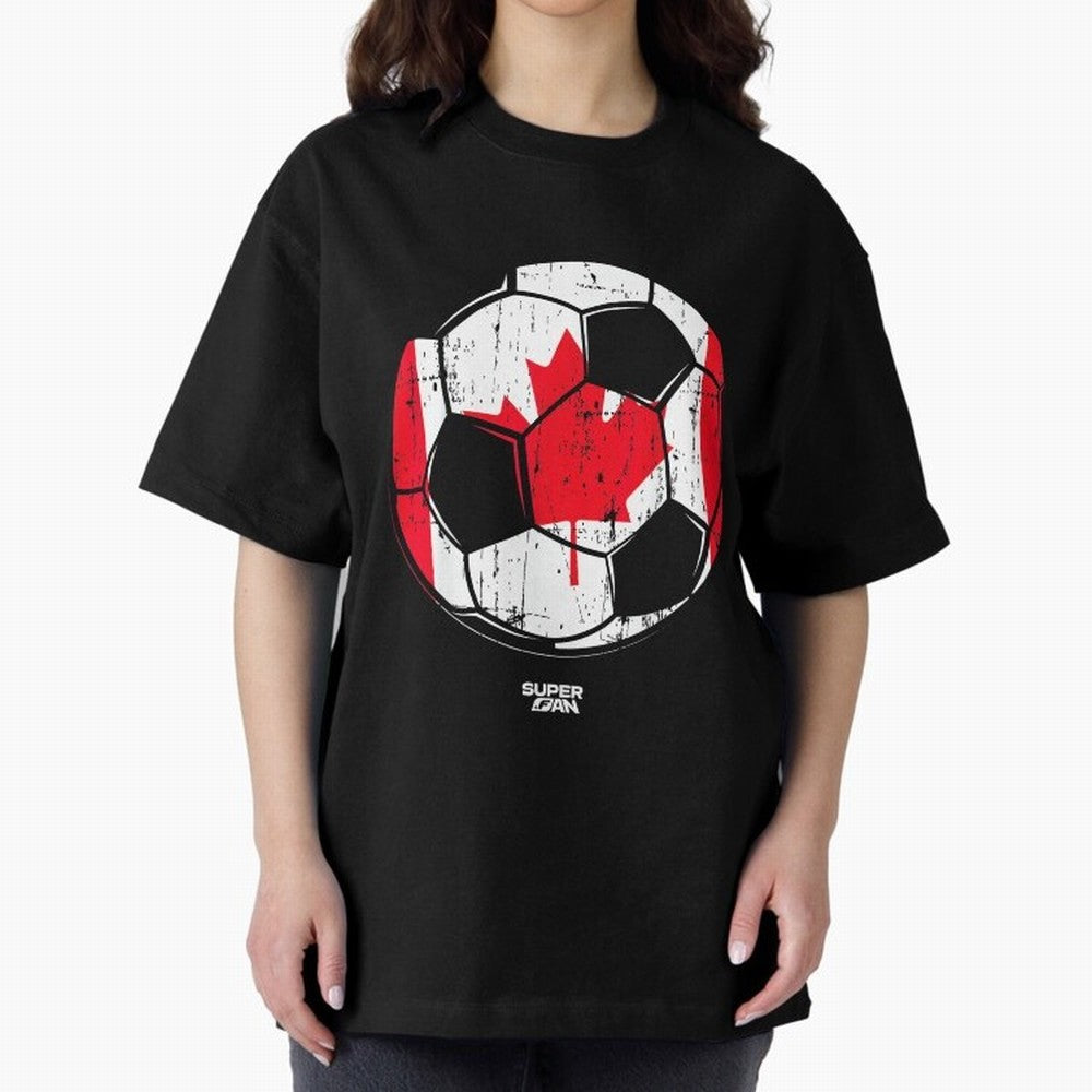 2026 Canada Soccer Fan World Cup Oversized T-Shirt Bring World Football Passion into FIFA World Cup 2026 USA Canada Mexico Spirit, Made for Portugal, Spain and Germany, Messi, Global Supporter Spirit, Legendary Goals, National Colors and Tournament