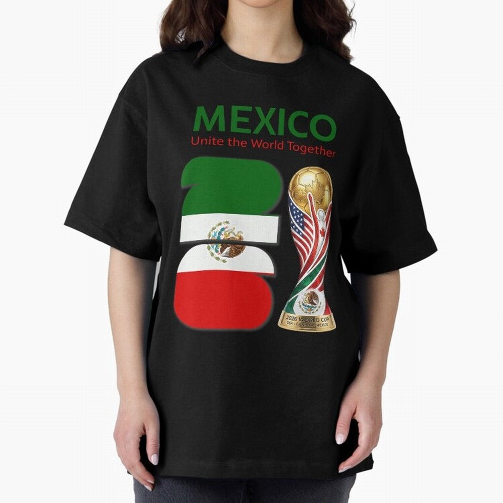 World Cup 2026, IMG 022, MEXICO 001 Oversized T-Shirt Carry the Colors and Pride of FIFA World Cup 2026 Group Stage for Fans of Mbappe and France, Bringing Match Day Excitement, Supporter Culture, Golden Goals and Global Football Passion; Perfect